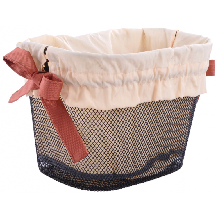 Vložka do košíka krémová s hnedými stužkami